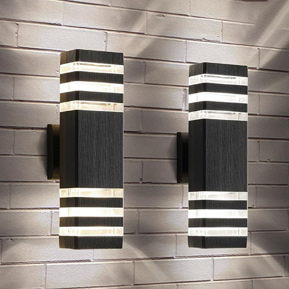 Buiten Wandlamp Up Down Gevelverlichting Waterdicht IP65 E27 Zwart | Sansoti