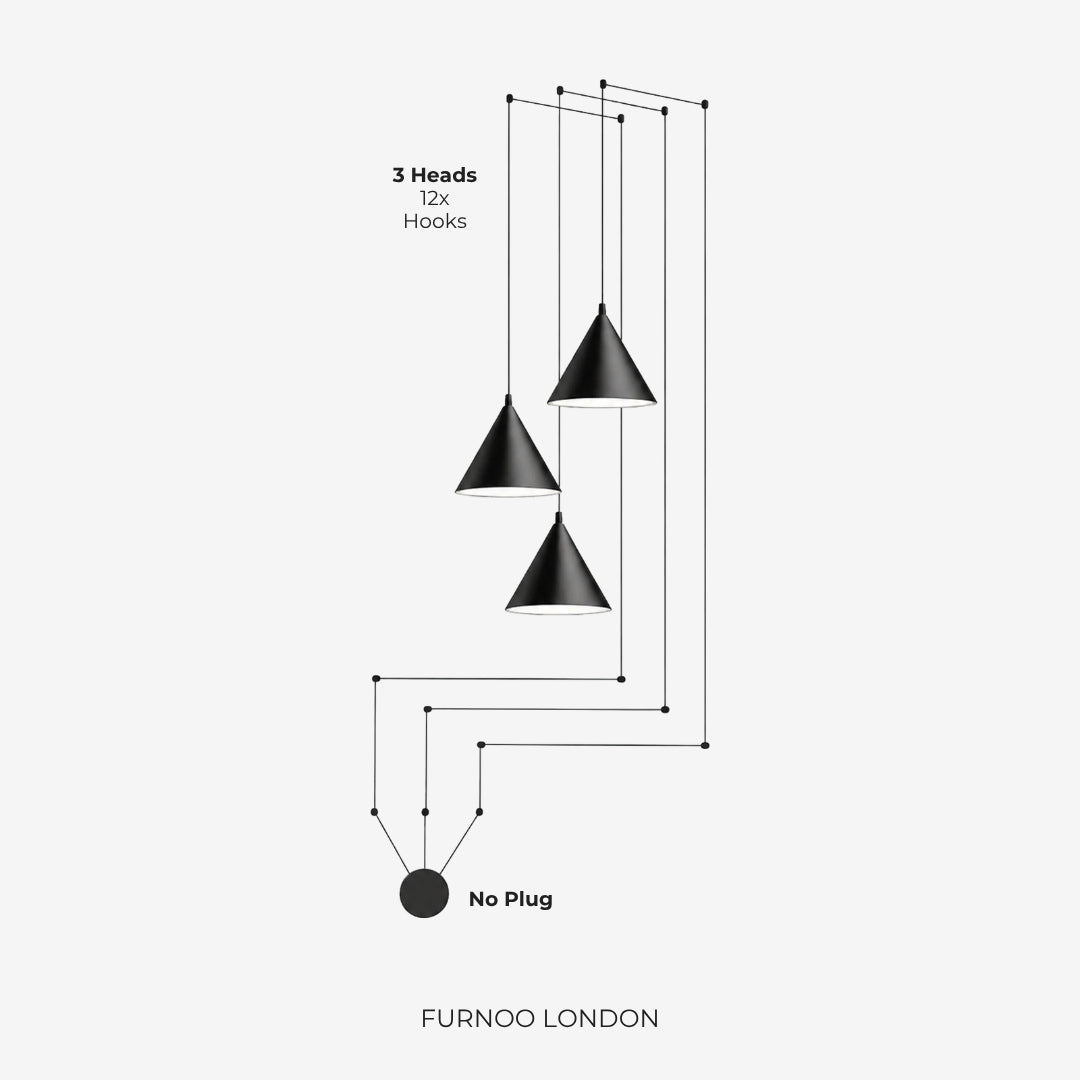 Stella hanglamp – aluminium geometrisch design met verstelbare kabellengte en LED-verlichting | Sansoti