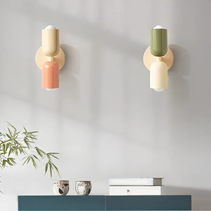 Wandlamp Dubbel Verstelbaar LED Crème Roze Groen Scandinavisch Design Woonkamer Slaapkamer Leeslamp Sfeerverlichting | Sansoti