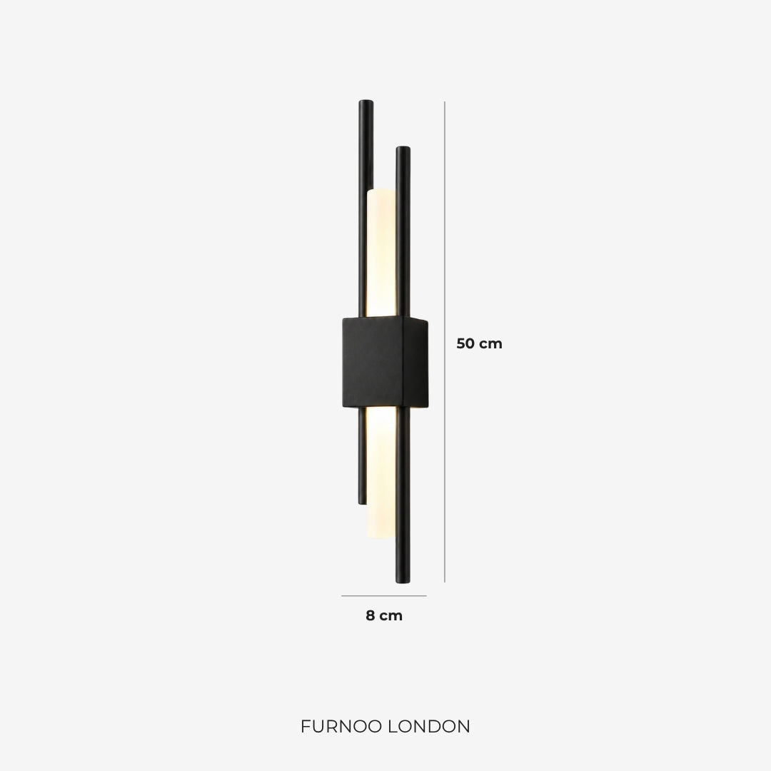 Scandinavische Minimalistische Wandlamp – Modern Verticaal Design met Gerichte LED-Verlichting – Zwart Goud | Sansoti
