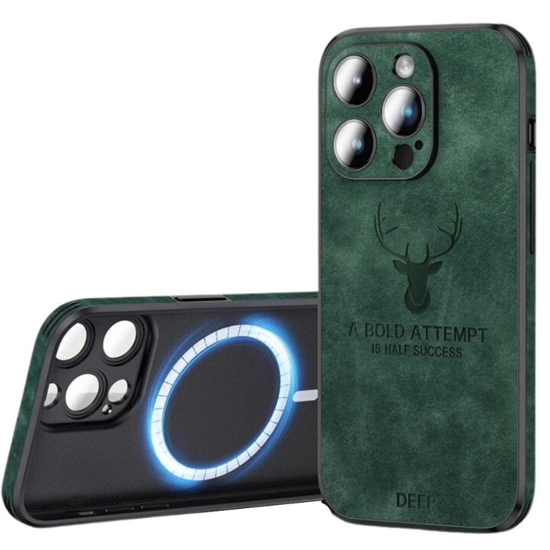Luxe Wildleren iPhone Hoes Zwart Bruin Donkergroen Lichtblauw Beschermhoes met Shockabsorptie Camerabescherming | Sansoti