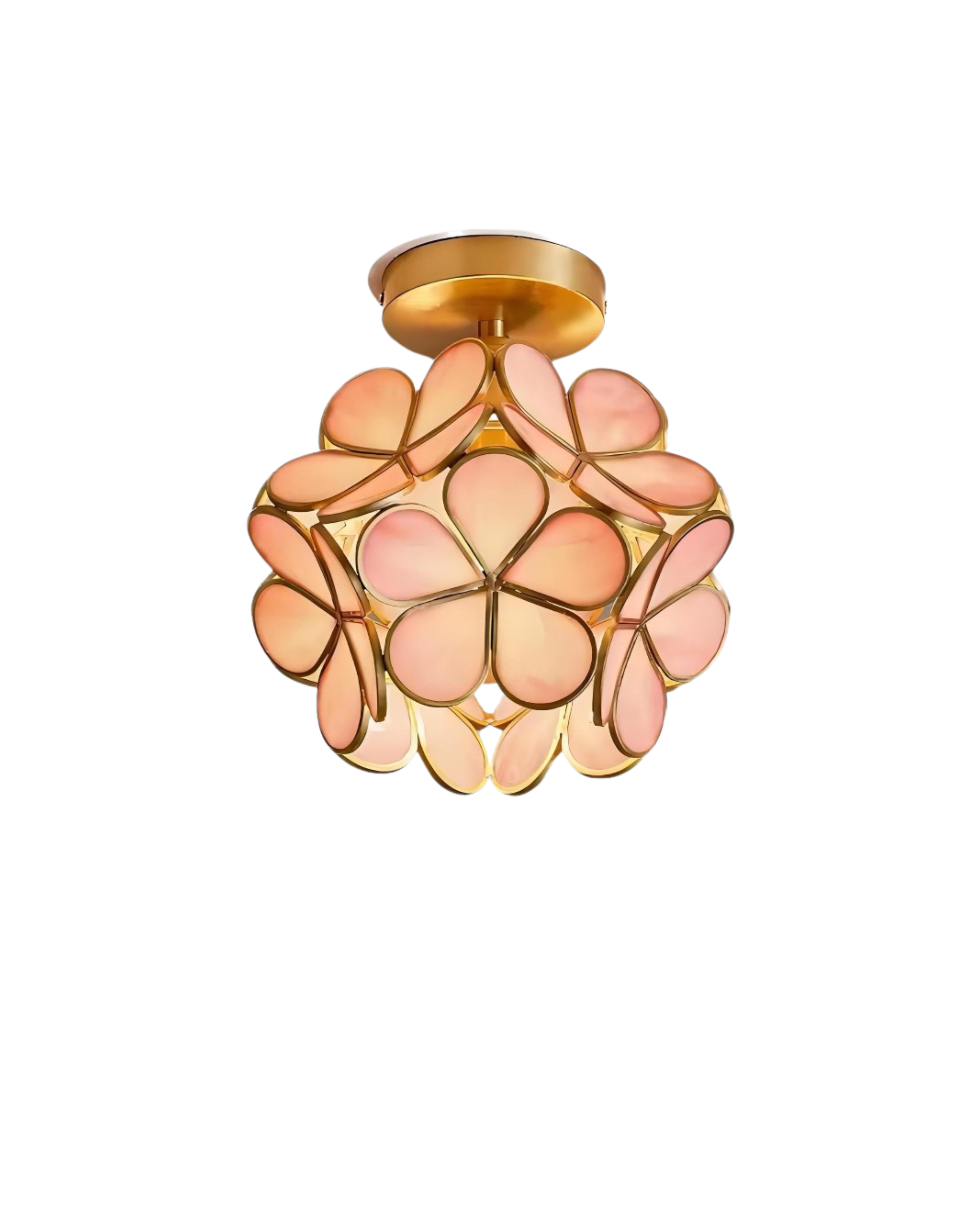 Moderne Deckenleuchte mit Blumendesign aus Acryl und goldfarbenem Eisen – luxuriöse LED-Designerleuchte 20 cm | Restfield