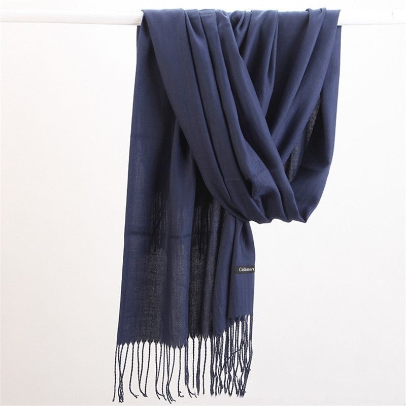Extra langer Kaschmir-Damenschal, einfarbiger Winterschal, weich, warm und elegant, Accessoire für Herbst und Winter, 10 Farben | Sansoti