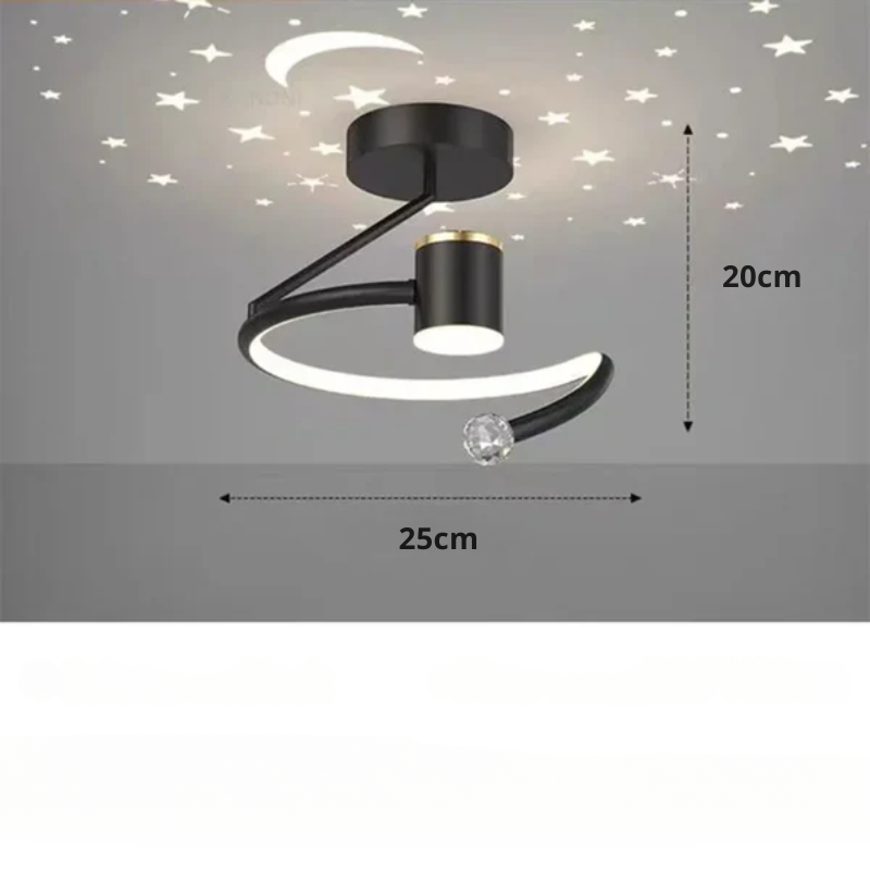Dimmbare LED-Deckenleuchte mit Sternenhimmel-Effekt und moderner Designoberfläche für Wohn- und Schlafzimmer | Restfield