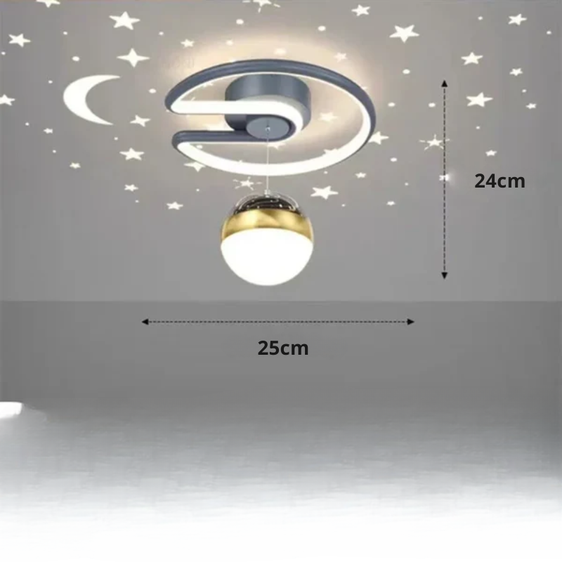 Dimmbare LED-Deckenleuchte mit Sternenhimmel-Effekt und moderner Designoberfläche für Wohn- und Schlafzimmer | Restfield