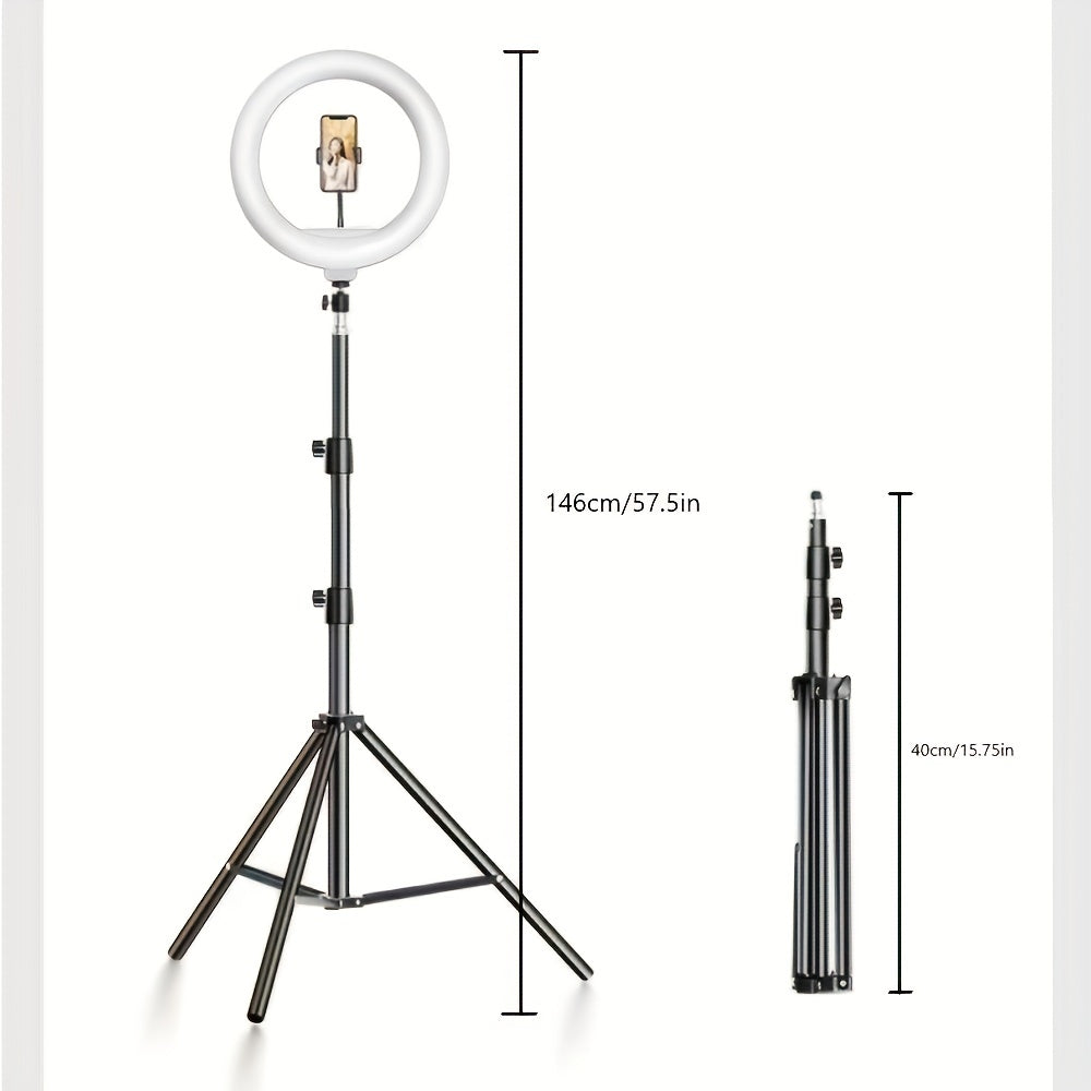 Professionele LED-Ringlamp met Verstelbaar Statief en Telefoonhouder voor Foto & Video | Sansoti