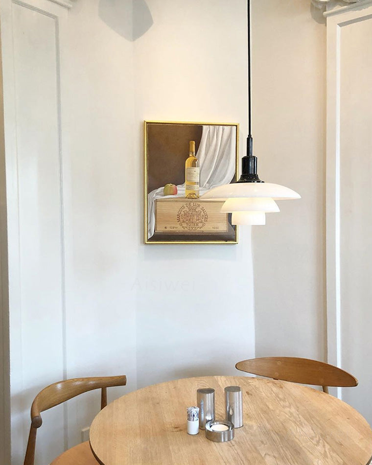 Hanglamp Glas Rond Scandinavisch Wit LED Woonkamer Eetkamer Slaapkamer Modern | Sansoti