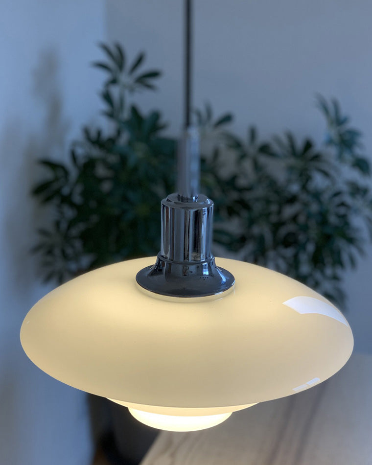 Hanglamp Glas Rond Scandinavisch Wit LED Woonkamer Eetkamer Slaapkamer Modern | Sansoti