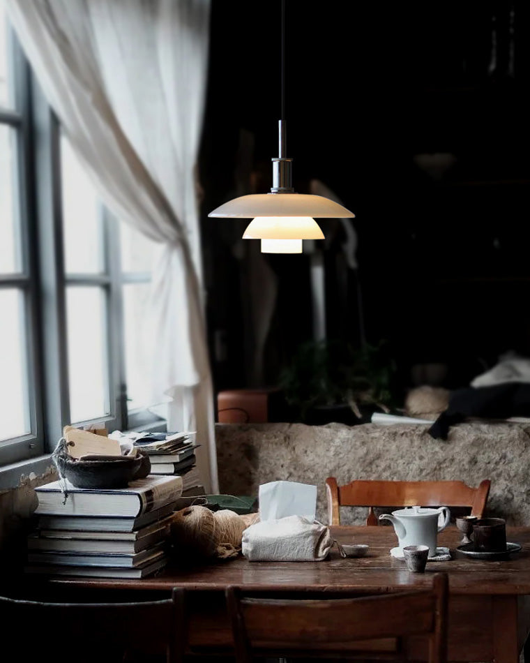 Hanglamp Glas Rond Scandinavisch Wit LED Woonkamer Eetkamer Slaapkamer Modern | Sansoti