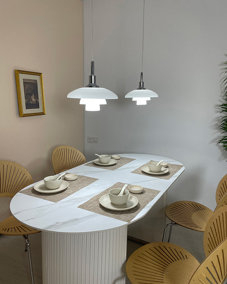 Hanglamp Glas Rond Scandinavisch Wit LED Woonkamer Eetkamer Slaapkamer Modern | Sansoti