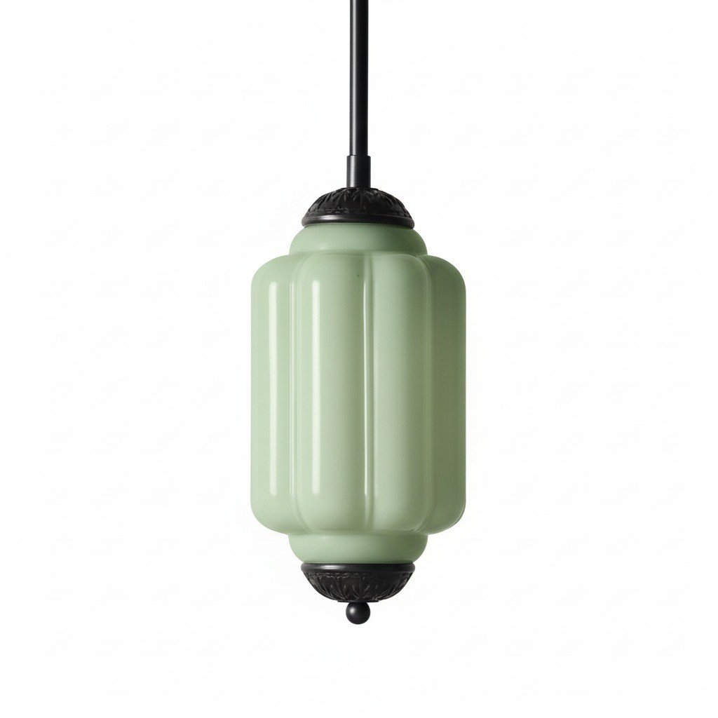 Vintage Melkglazen Hanglamp met Gegolfde Rand – Scandinavische Sfeerverlichting voor Keuken en Slaapkamer | Sansoti