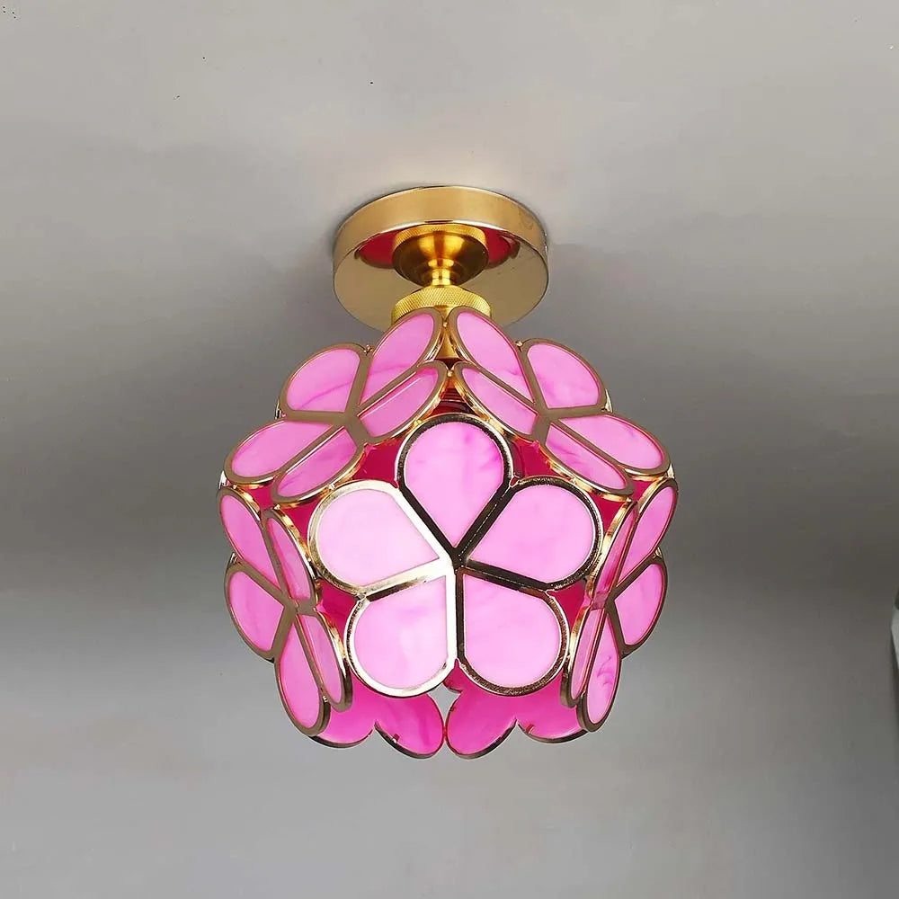 Floyem Flower Deckenleuchte 20cm Acryl Gold Flur Schlafzimmer Blumen-Design Beleuchtung kompakte Deckenleuchte Flurlampe | Restfield