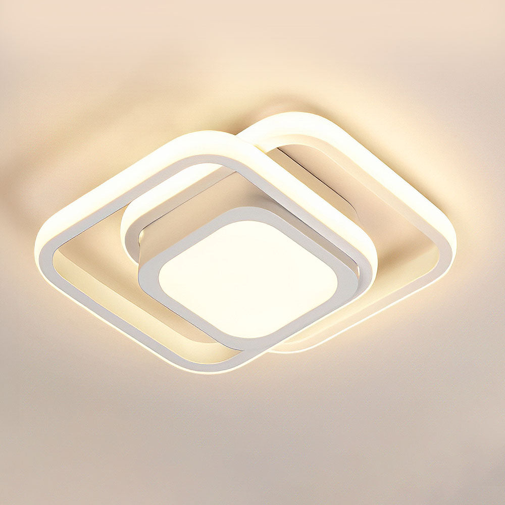 LED-Deckenleuchte Doppelring Schwarz Wohnzimmer Flur Moderne Deckenleuchte Minimalistisch Warmes Licht | Restfield
