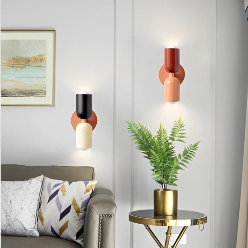 Wandlamp Dubbel Verstelbaar LED Crème Roze Groen Scandinavisch Design Woonkamer Slaapkamer Leeslamp Sfeerverlichting | Sansoti