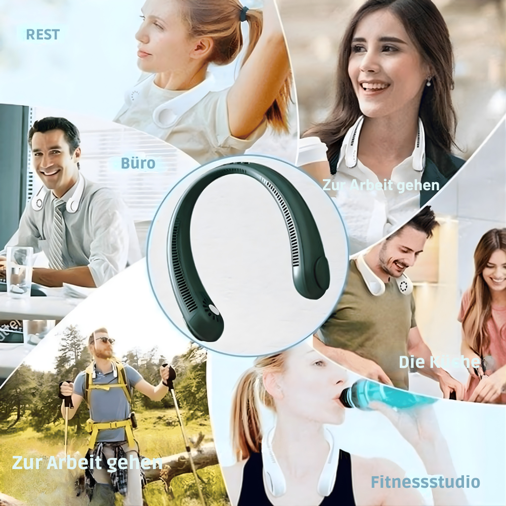 Portable Neck Fan | Rechargeable, Hands-Free, 3 Speeds | Sansoti