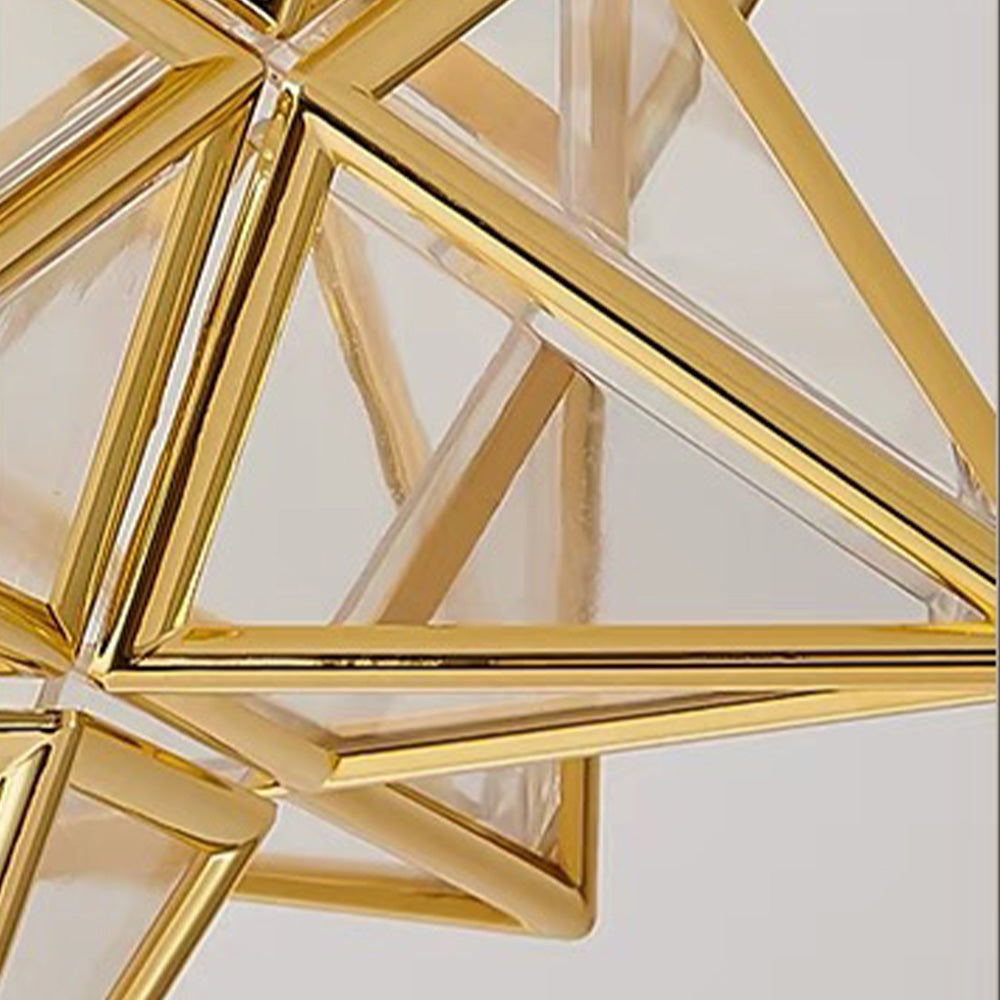 Pinlo Sternförmige Deckenleuchte E27 Gold Flur Schlafzimmer Beleuchtung geometrisches Design Deckenleuchte modern klassisch kompakt 20 cm | Restfield