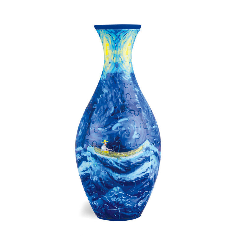 3D Puzzelvaas Zelfbouw – Creatief Decoratiestuk met 160 Puzzelstukjes – Unieke Vaas voor Bloemen – Doe-het-zelf Interieurobject – Inclusief Waterbeker en Standaard | Sansoti