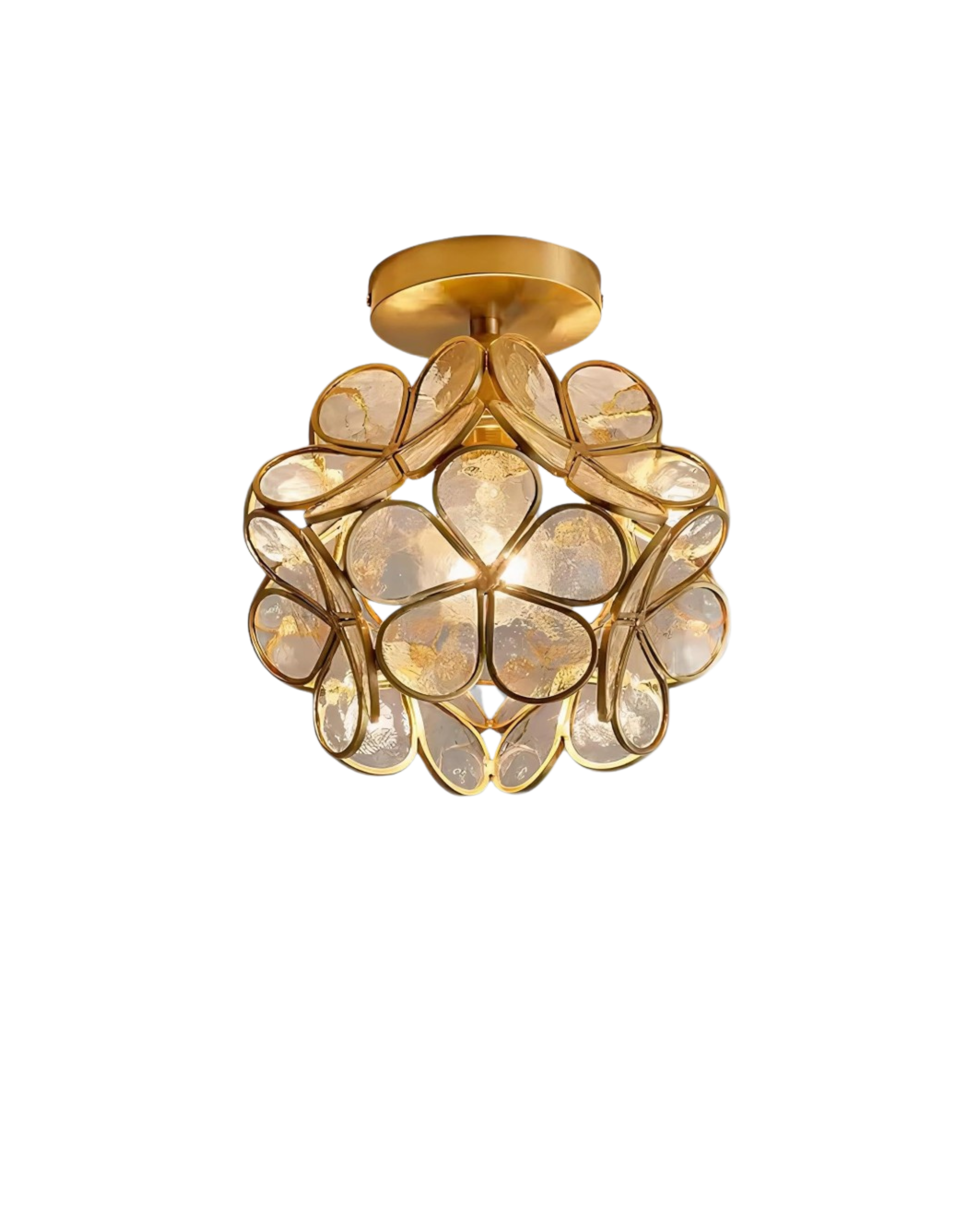 Moderne Deckenleuchte mit Blumendesign aus Acryl und goldfarbenem Eisen – luxuriöse LED-Designerleuchte 20 cm | Restfield