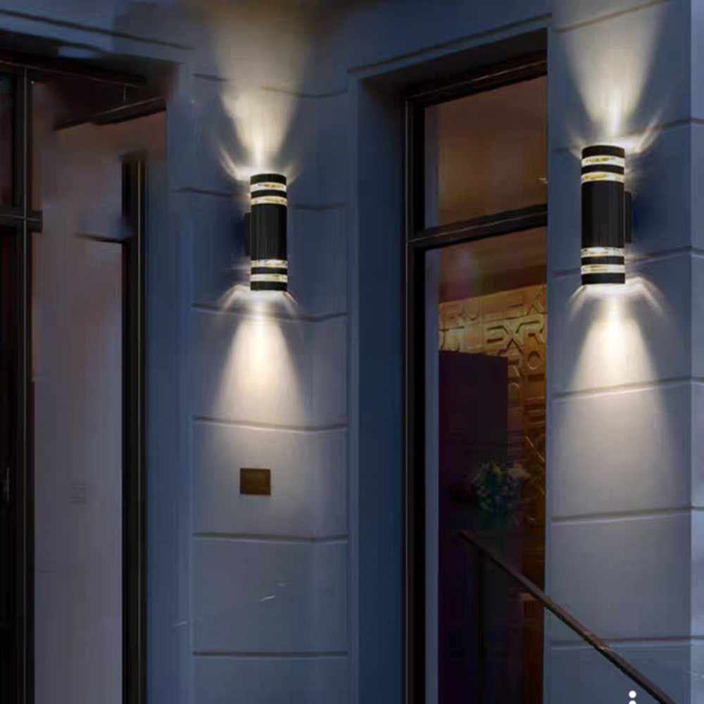 Buiten Wandlamp Up Down Gevelverlichting Waterdicht IP65 E27 Zwart | Sansoti
