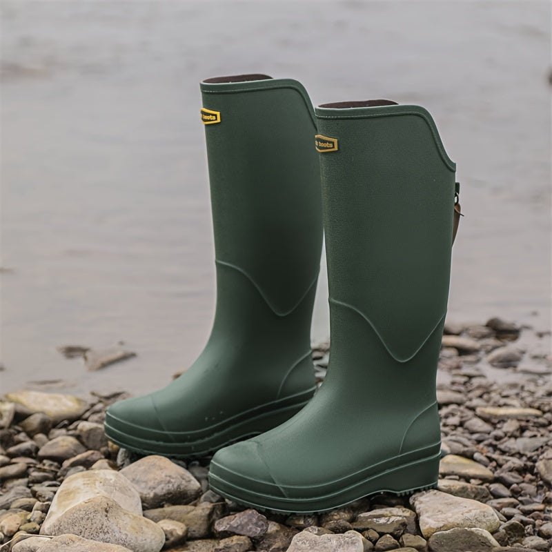 Tall Waterproof Boots Non-Slip Outdoor Women's and Men's Rain Footwear Rubber Garden City Walking | Sansoti