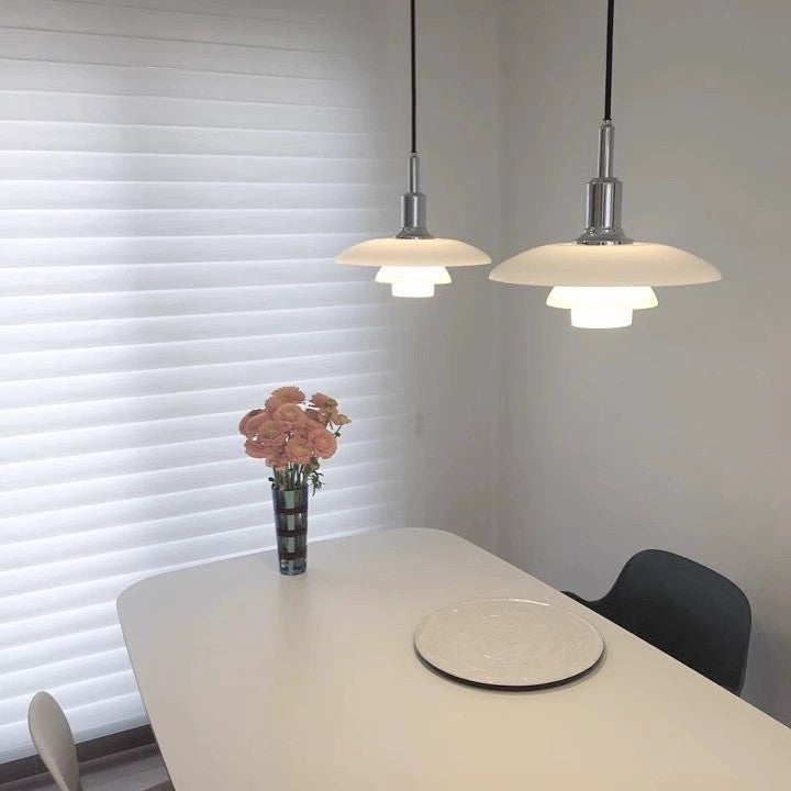 Hanglamp Glas Rond Scandinavisch Wit LED Woonkamer Eetkamer Slaapkamer Modern | Sansoti