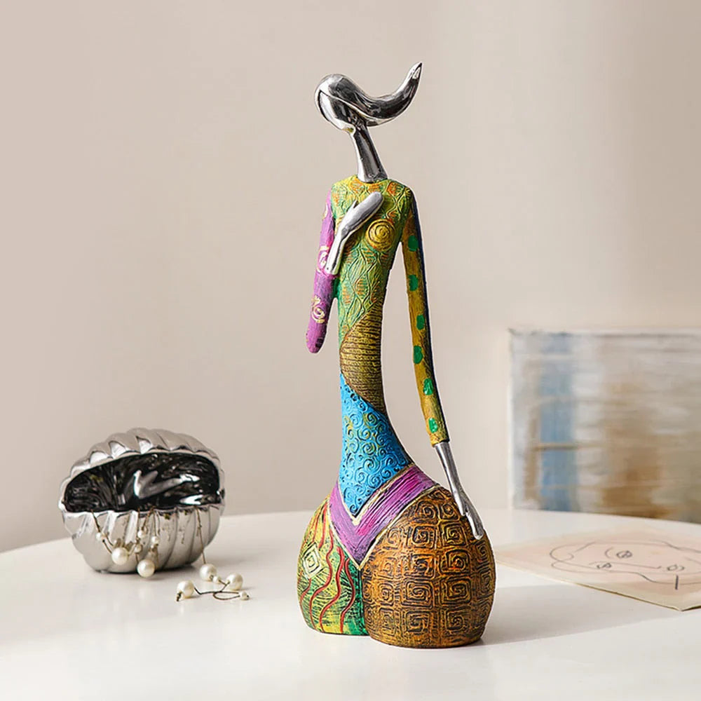 Abstrakte Frauenfigur Handgemachte Harz Bunt Moderne Kunstskulptur Wohnzimmer Geschenk | Restfield