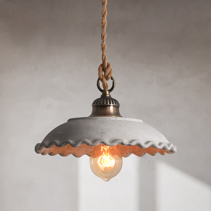 Betonowa lampa wisząca, szara, do jadalni, minimalistyczny design, oświetlenie sufitowe, skandynawskie, industrialne, E27 | Sansoti
