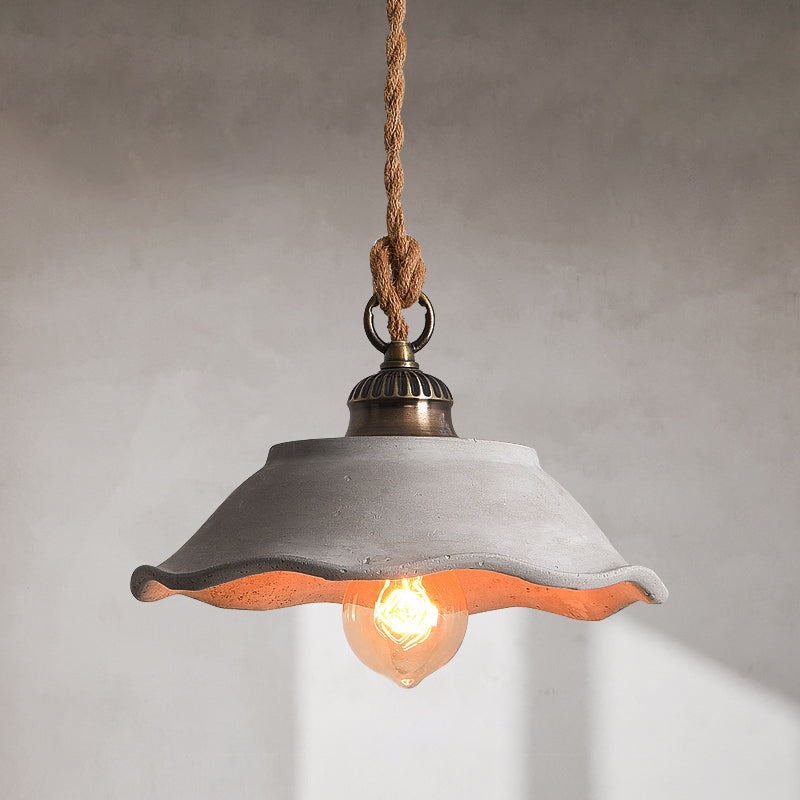 Betonowa lampa wisząca, szara, do jadalni, minimalistyczny design, oświetlenie sufitowe, skandynawskie, industrialne, E27 | Sansoti