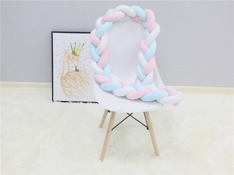 Handgewebter Bettumrandung Babybett 100-500cm Atmungsaktive Baumwolle Schutz fürs Babyzimmer Sicher Weich Verschiedene Farben | Sansoti