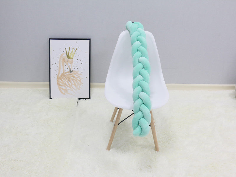 Handgewebter Bettumrandung Babybett 100-500cm Atmungsaktive Baumwolle Schutz fürs Babyzimmer Sicher Weich Verschiedene Farben | Sansoti