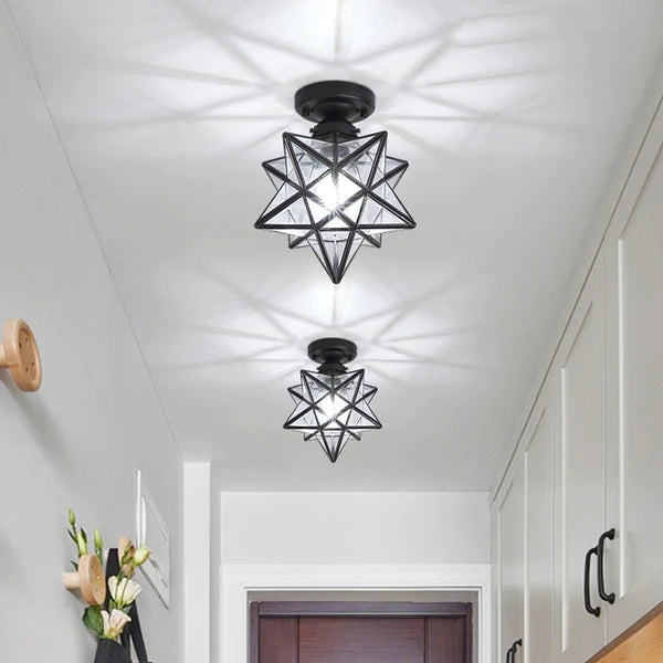 Pinlo Sternförmige Deckenleuchte E27 Gold Flur Schlafzimmer Beleuchtung geometrisches Design Deckenleuchte modern klassisch kompakt 20 cm | Restfield