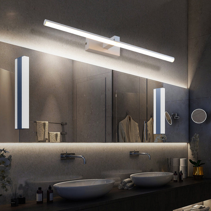 Minimalistische Lineaire LED Wandlamp Metaal Mat Zwart of Wit voor Badkamer Spiegel Strakke Verlichting Modern Design | Sansoti