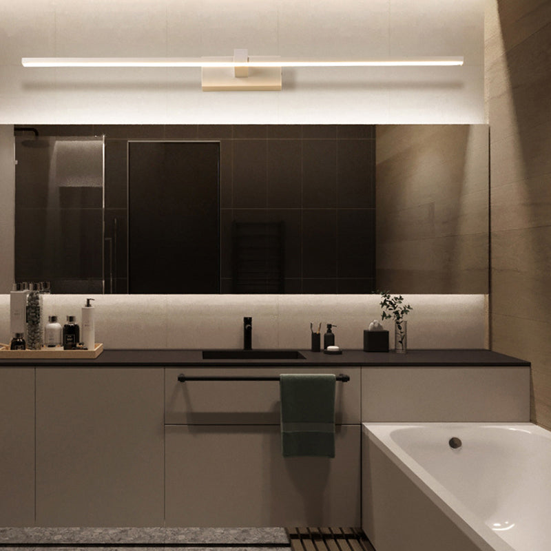 Minimalistische Lineaire LED Wandlamp Metaal Mat Zwart of Wit voor Badkamer Spiegel Strakke Verlichting Modern Design | Sansoti