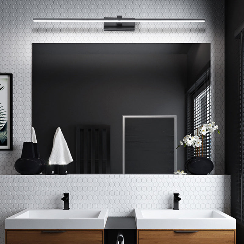 Minimalistische Lineaire LED Wandlamp Metaal Mat Zwart of Wit voor Badkamer Spiegel Strakke Verlichting Modern Design | Sansoti