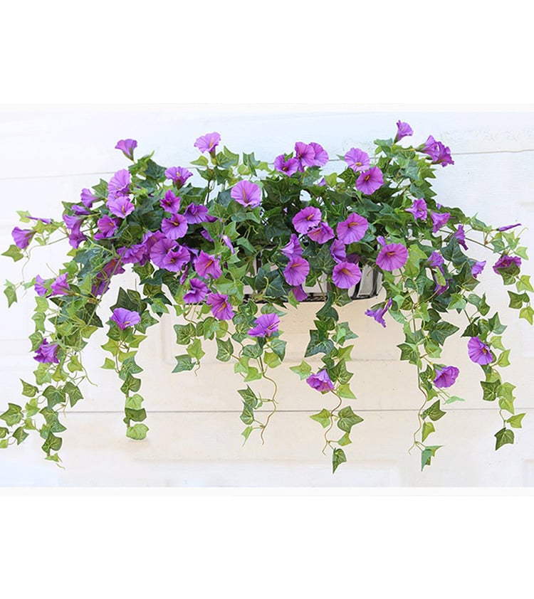 90cm Artificial Climbing Plant with 44 Flowers, UV-Resistant, for Balcony, Garden, and Living Room Decoration, Artificial Hanging Flower | Sansoti