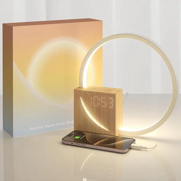 Touch Alarm Clock with Night Light – Touch Control Lighting and Alarm Function White Bedroom | Sansoti