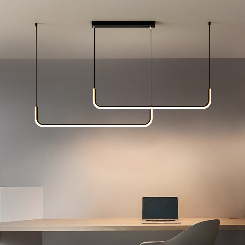 Suspension Bar Dumont métal noir LED table à manger îlot de cuisine suspension moderne design scandinave | Restfield