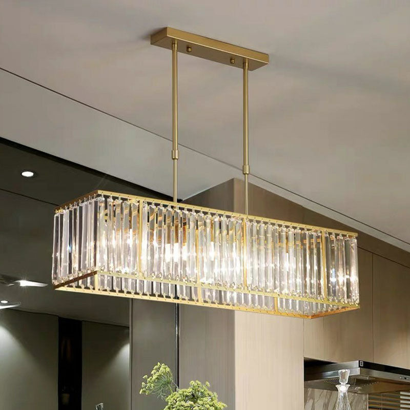 Crystal Linear Pendant Light for Kitchen Island, Dining Room Ceiling Chandelier, Scandinavian Design | Sansoti