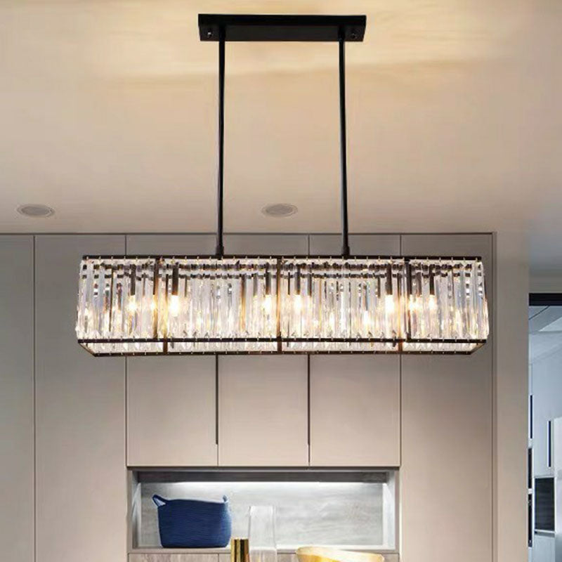 Crystal Linear Pendant Light for Kitchen Island, Dining Room Ceiling Chandelier, Scandinavian Design | Sansoti