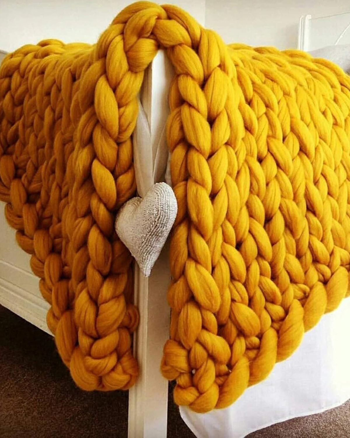 Handgebreid Chunky Plaid – Dik Gebreide Deken in Zachte Chenille voor Bank en Bed | Sansoti
