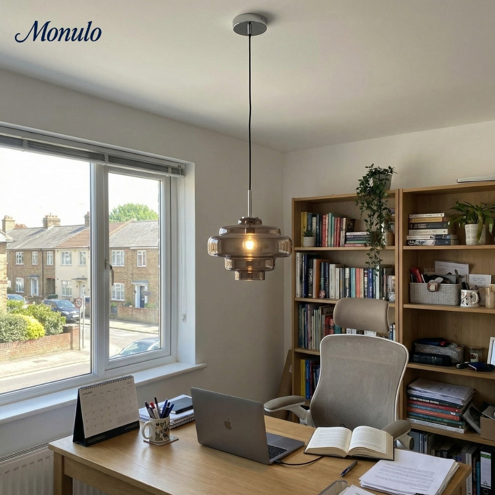 Gekleurde Glazen Hanglamp met Verstelbare Ophanging – Moderne Lichtpunt voor Eetkamer Keuken Woonkamer | Sansoti