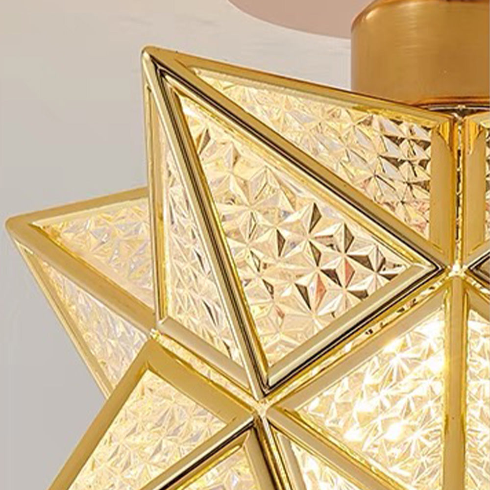 Pinlo Sternförmige Deckenleuchte E27 Gold Flur Schlafzimmer Beleuchtung geometrisches Design Deckenleuchte modern klassisch kompakt 20 cm | Restfield