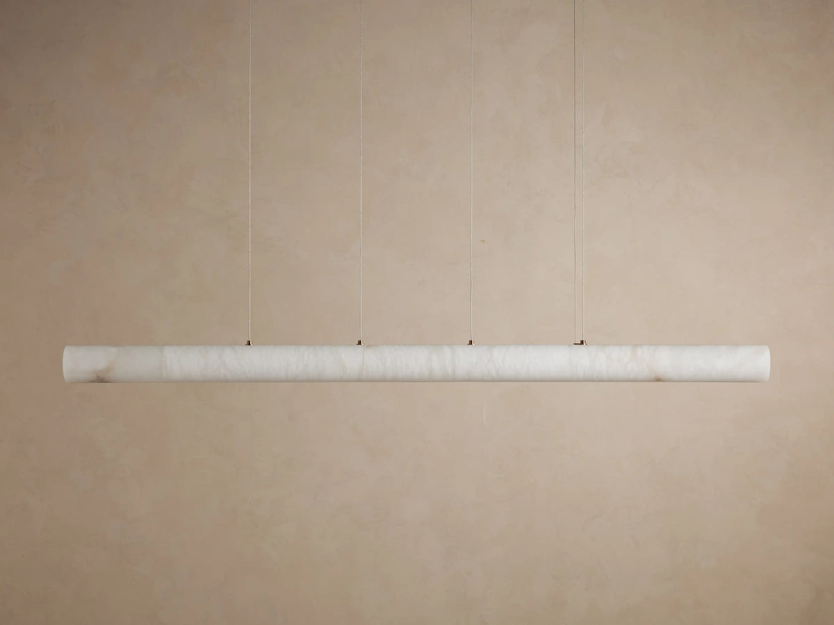 Lineaire Albast Kroonluchter 163cm Geïntegreerde LED Dimbaar Hanglamp Natuursteen Eetkamer Woonkamer Design | Sansoti