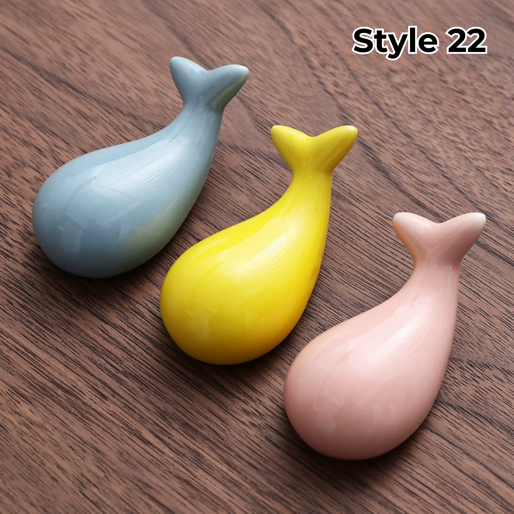 Ceramic Chopstick Rest with Animal and Fruit Motifs – Set of 3 | Sansoti