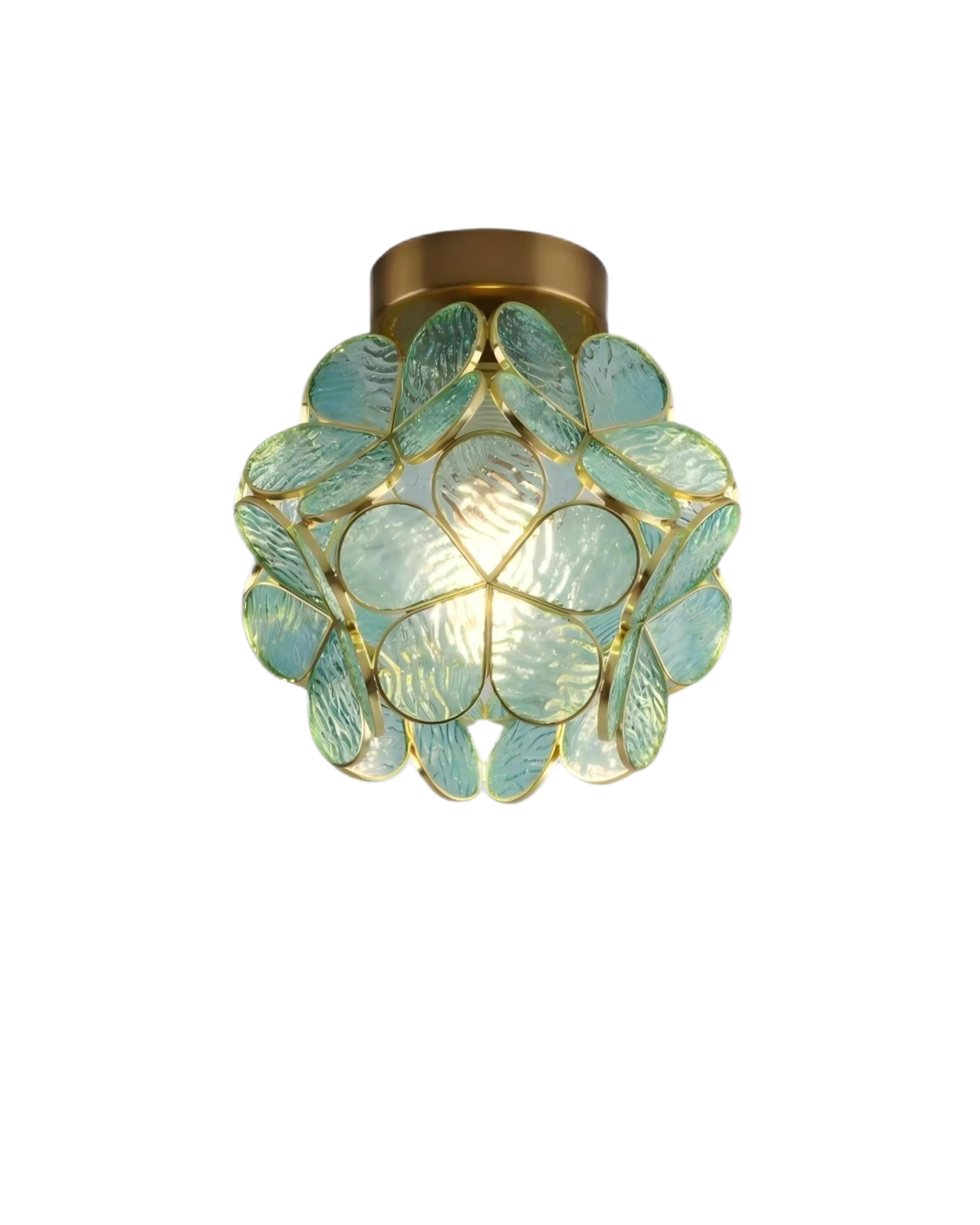 Moderne Deckenleuchte mit Blumendesign aus Acryl und goldfarbenem Eisen – luxuriöse LED-Designerleuchte 20 cm | Restfield