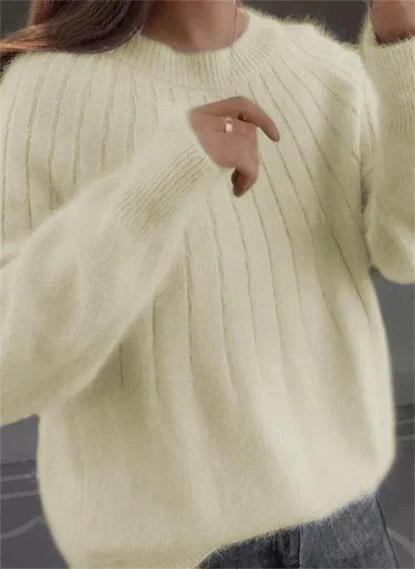 Gestrickter Kaschmirpullover für Damen, weicher Winterpullover, elegante Damenbekleidung, warme Knitwear, bequemer Pullover | Sansoti