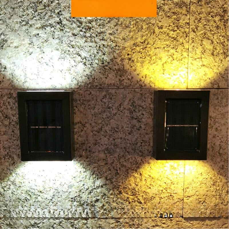 Solar-Wandleuchte für den Außenbereich, IP65 wasserdicht, Gartenbeleuchtung für Terrasse, Weg, Treppe und Auffahrt, warmweißes und kaltweißes Licht | Sansoti