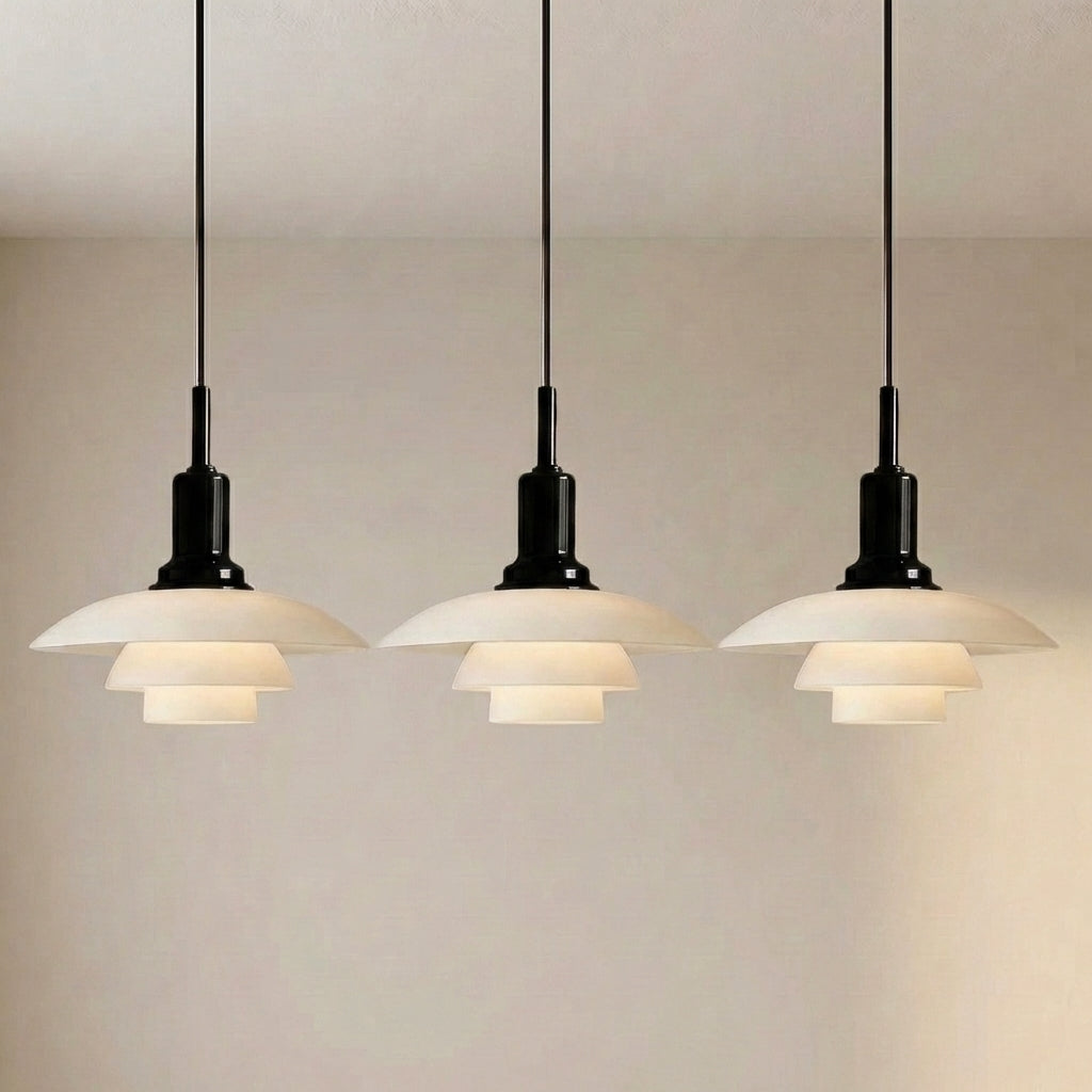 Moderne Hängeleuchte mit verstellbaren Lampenköpfen, E27-Fassung, für Esszimmer und Kücheninsel, stimmungsvolle Beleuchtung aus Eisen und Glas | Sansoti
