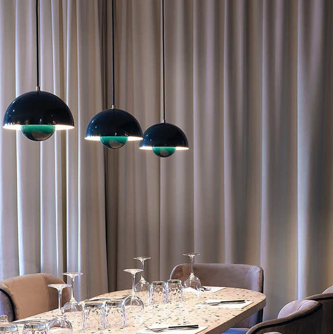 Scandinavische Hanglamp Halfrond Metalen Kap 1-Lichtpunt Modern Design Eetkamer Woonkamer | Sansoti