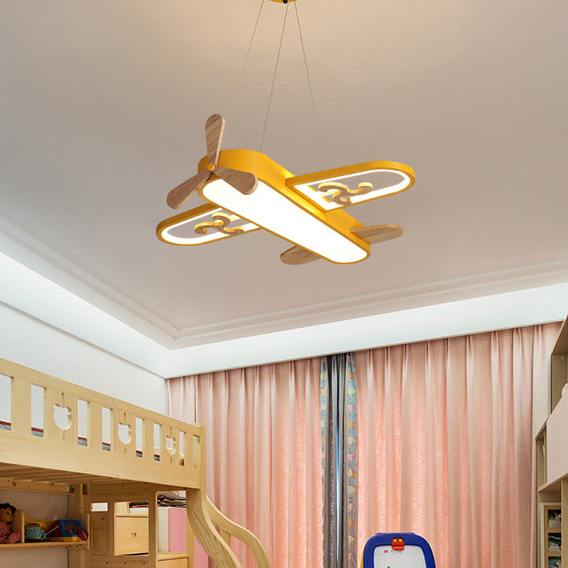 Hanglamp Vliegtuig Kinderkamer LED Dimbaar met Afstandsbediening Acryl IJzer 20cm Plafondlamp Jongenskamer | Sansoti
